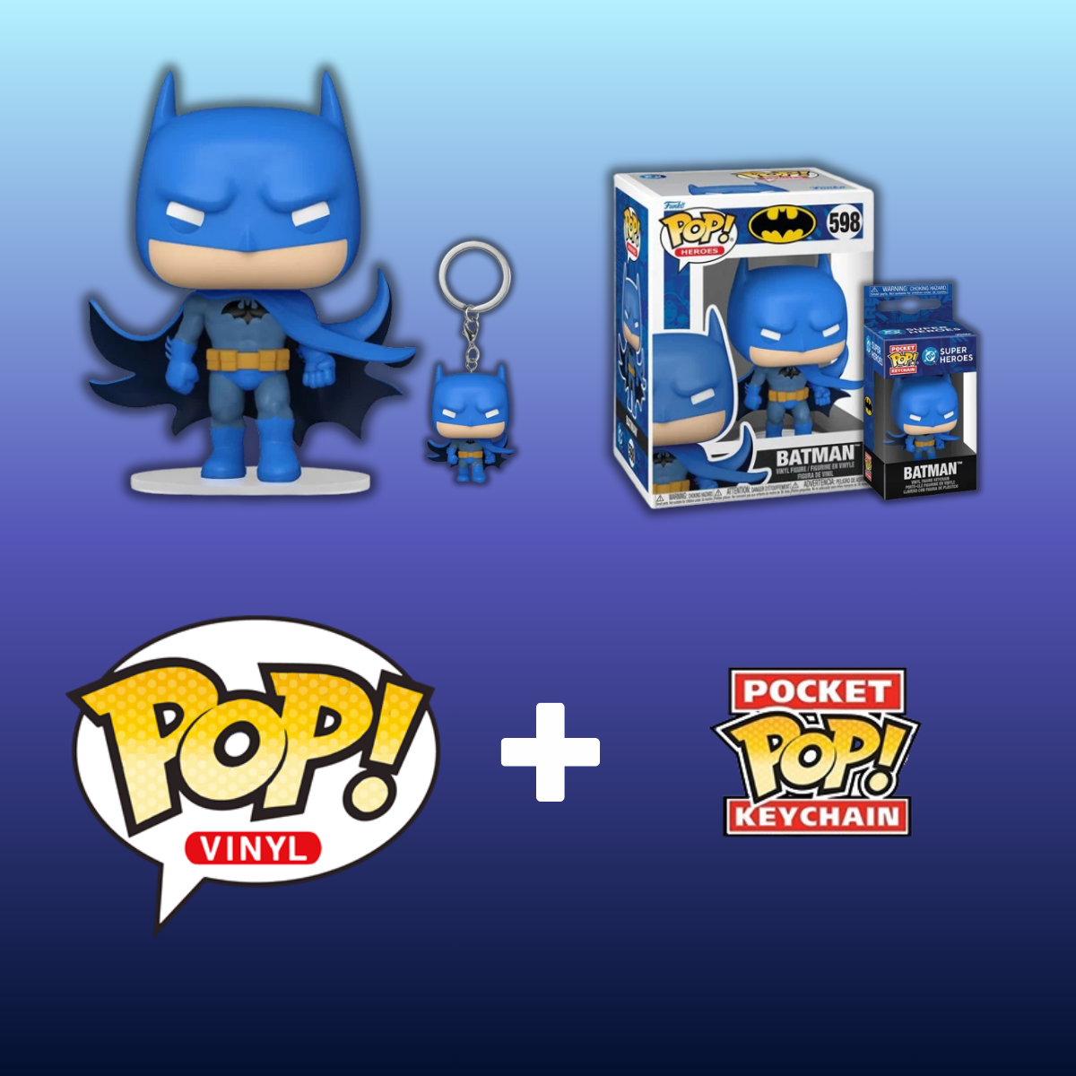 DC Comics New Classics Batman Funko Pop! Vinyl Figure #598 + Pocket Pop! Keychain Exclusive Bundle