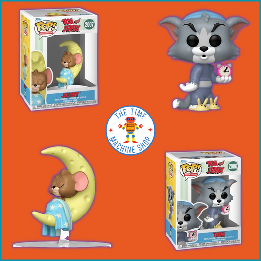 Tom & Jerry Funko Pop! 2-Pack  – Jerry Sleeping & Tom with Clock Collector Bundle