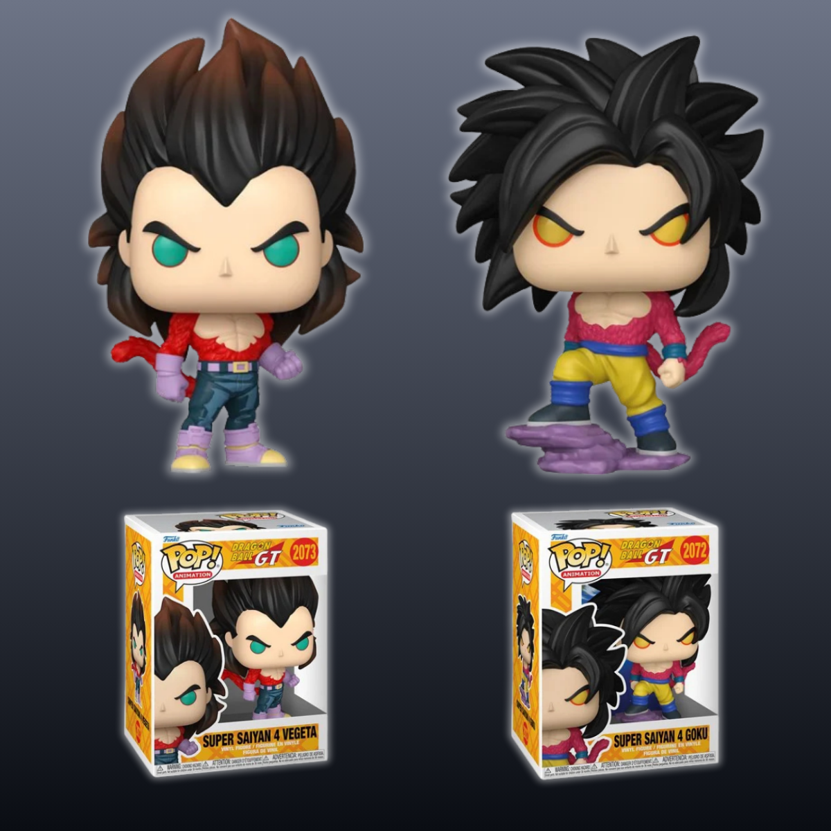 Dragon Ball GT Funko Pop! Saiyan Power Duo – SSJ4 Goku #2072 & SSJ4 Vegeta #2073 2-Pack Bundle