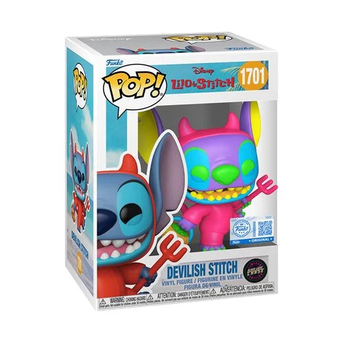 (CHASE + COMMON) 2-PACK Lilo & Stitch Devilish Stitch Funko Pop! Vinyl Figure #1701 - Entertainment Earth Exclusive