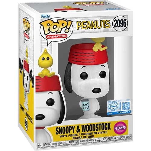 Peanuts Snoopy & Woodstock Flocked Funko Pop! Vinyl Figure #2096 - Entertainment Earth Exclusive