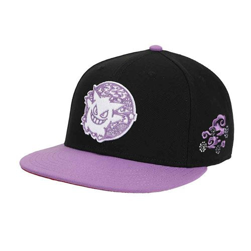 Pokemon Gengar Embroidered Flat Bill Snapback Hat