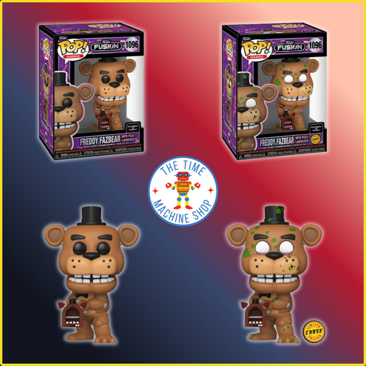 (Chase & Common 2-Pack Bundle) Funko Fusion Five Nights at Freddy's Freddy Fazbear with Pizza Launcher Funko Pop! Vinyl Figure #1096