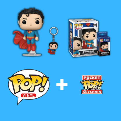 DC Comics New Classics Superman Funko Pop! Vinyl Figure #599 + Pocket Pop! Keychain Exclusive Bundle