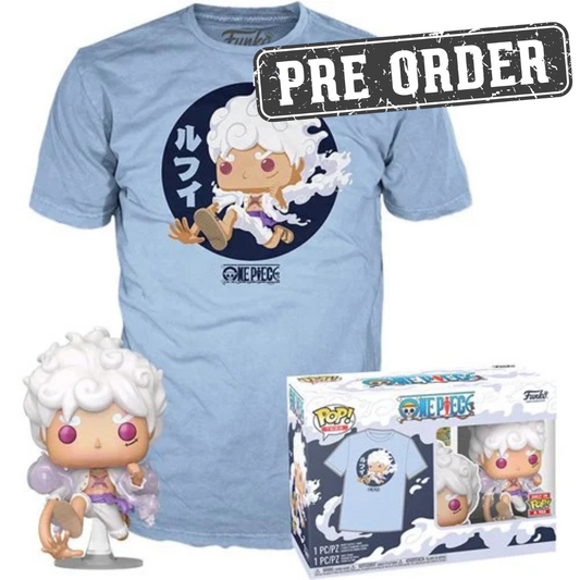 One Piece Luffy Fifth Gear Funko Pop! Vinyl Figure and Adult Pop! T-Shirt 2-Pack