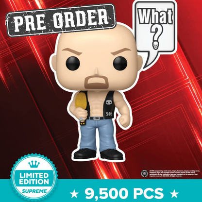 Stone Cold Steve Austin (What?) Pop! Sayings Funko Pop! Vinyl Figure #185 – Entertainment Earth Exclusive Supreme Limited Edition (9,500 Pieces) | WWE