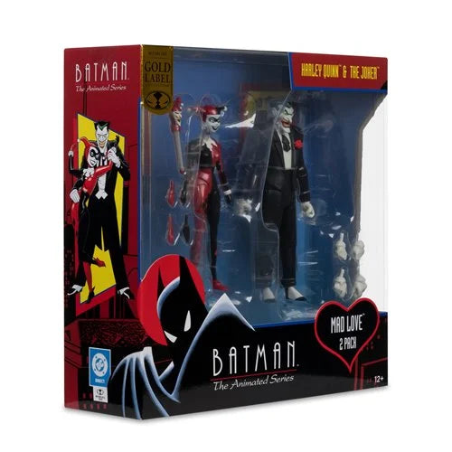 DC Direct Batman Animated Harley Quinn and The Joker Mad Love 6-Inch Action Figure 2-Pack &amp; Comic - Gold Label Exclusive
