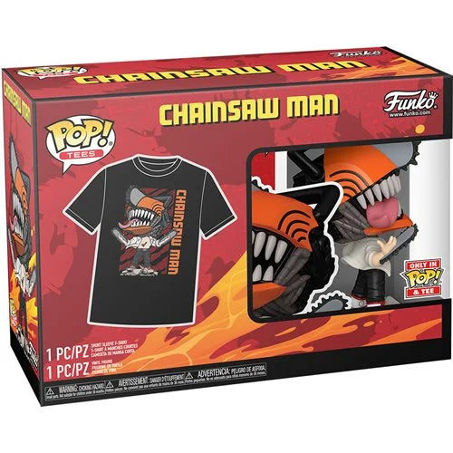 Chainsaw Man Funko Pop! Vinyl Figure #1804 and Adult Pop! T-Shirt 2-Pack