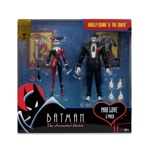 DC Direct Batman Animated Harley Quinn and The Joker Mad Love 6-Inch Action Figure 2-Pack &amp; Comic - Gold Label Exclusive