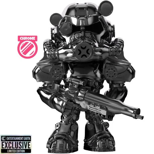 Fallout Collection T-60 Power Armor Chrome Variant Vinyl Figure #5 - Entertainment Earth Exclusive