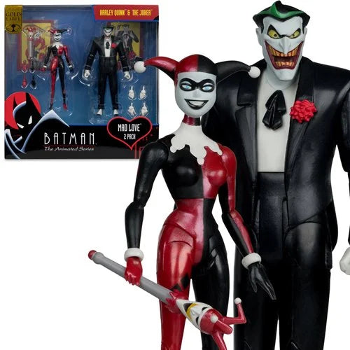 DC Direct Batman Animated Harley Quinn and The Joker Mad Love 6-Inch Action Figure 2-Pack &amp; Comic - Gold Label Exclusive